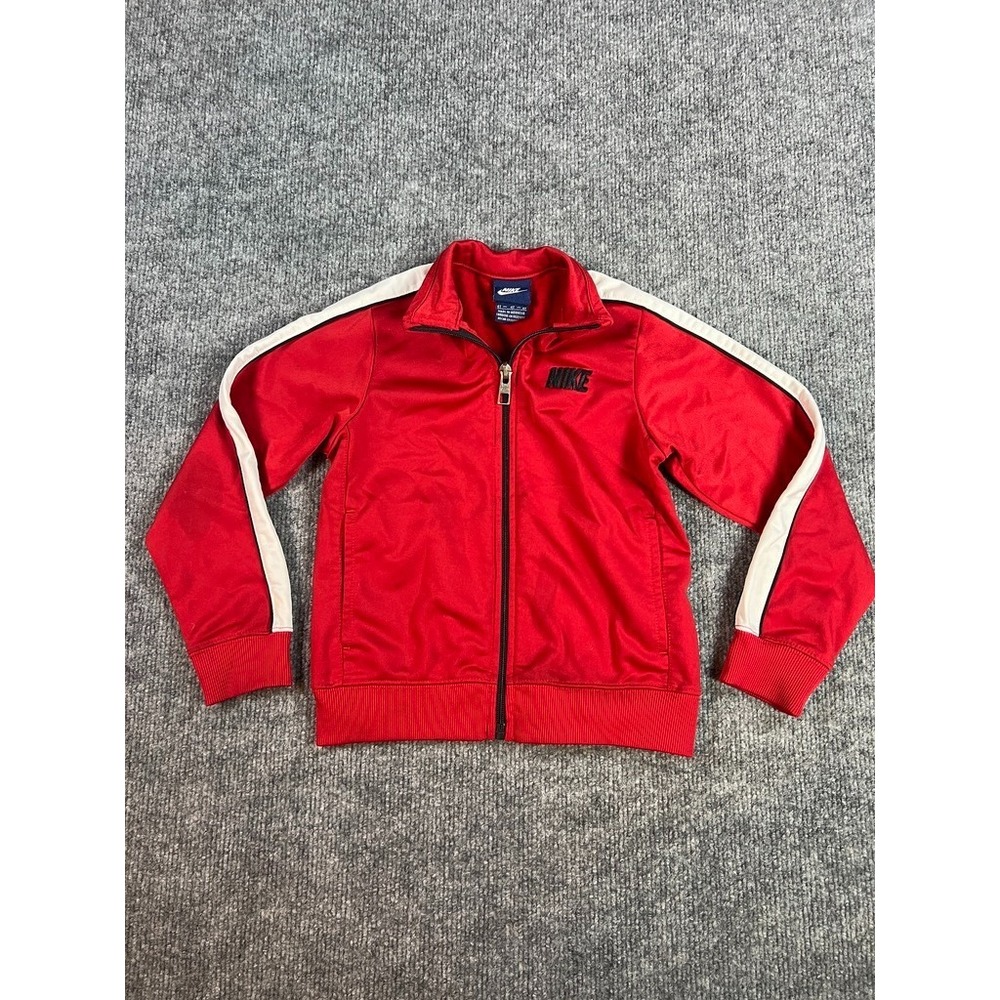 Nike Toddler 4T Red Track Jacket White Stripe Full Zip Athletic Logo